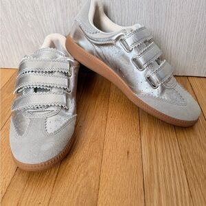 Women's Silver Velcro Sneakers